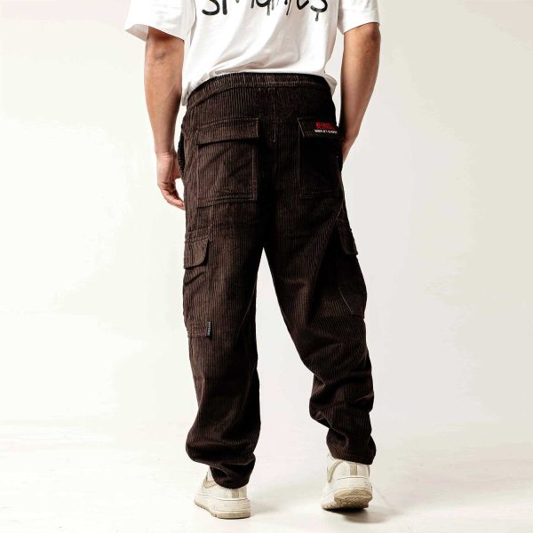 Bee Unusual Baggy Cargo Corduroy Pants Ganache