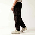 Bee Unusual Baggy Cargo Corduroy Pants Ganache