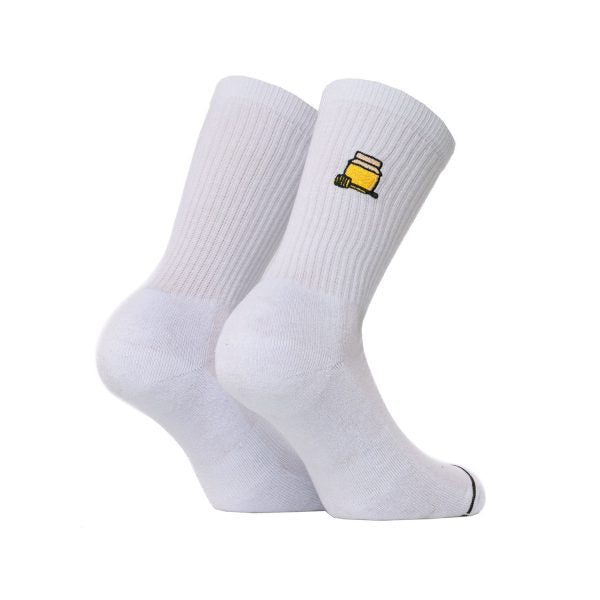 Bee Unusual “Honey” Premium White Socks
