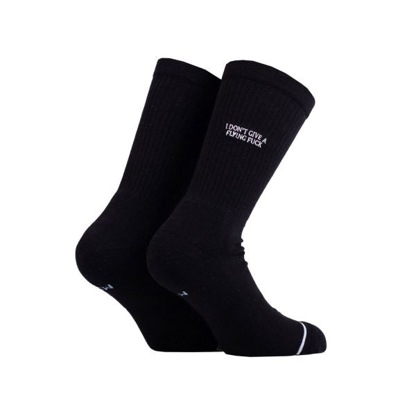 Bee Unusual “IDGAF” Black Socks