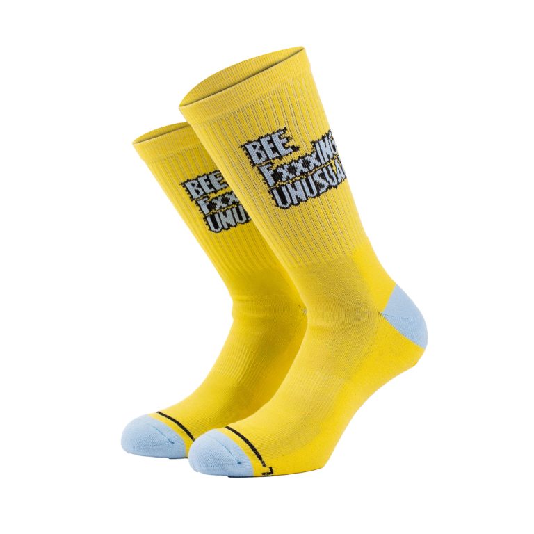 Bee Unusual ” FxxxING Unusual ” Yellow Socks