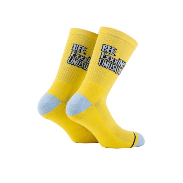 Bee Unusual ” FxxxING Unusual ” Yellow Socks