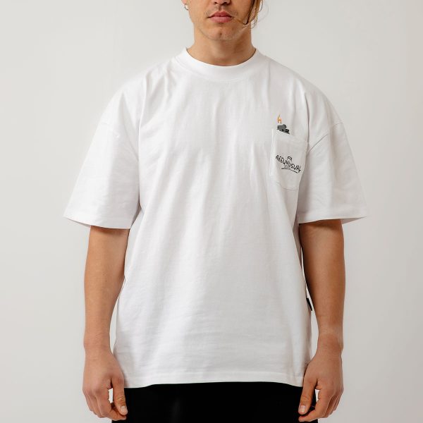 Bee Unusual ” God smokes ” Oversized T-shirt WHITE