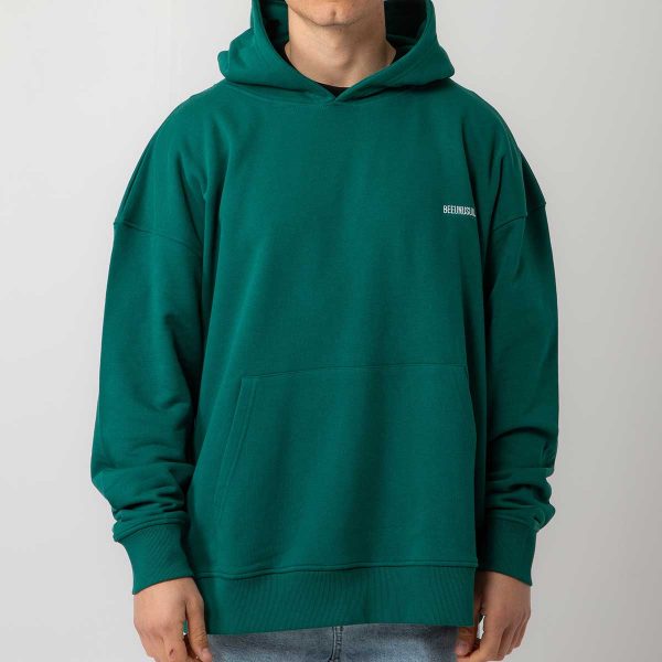 Bee Unusual ” Logo ” Extra Heavy FT Hoodie Adventurine Green