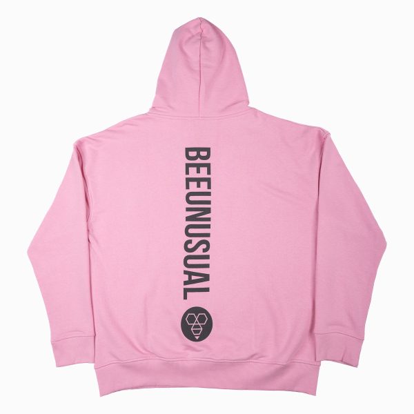 Bee Unusual ” Logo ” Extra Heavy FT Hoodie Pink
