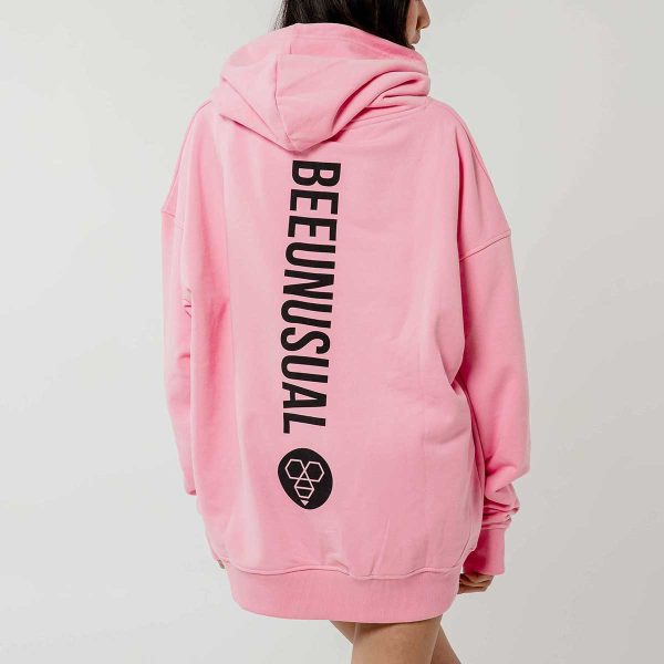 Bee Unusual ” Logo ” Extra Heavy FT Hoodie Pink