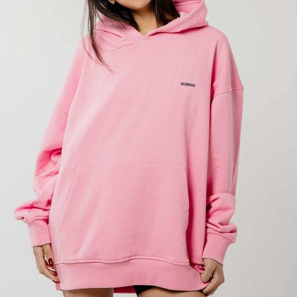 Bee Unusual ” Logo ” Extra Heavy FT Hoodie Pink