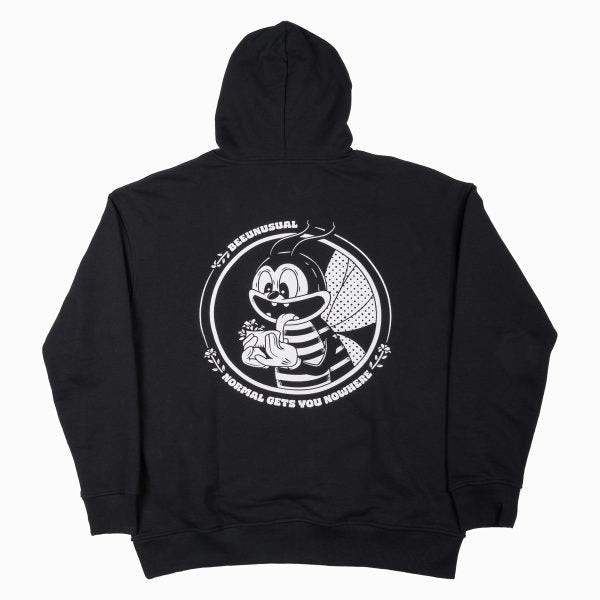 Bee Unusual ” High Flowers ” Extra Heavy FT Hoodie Black