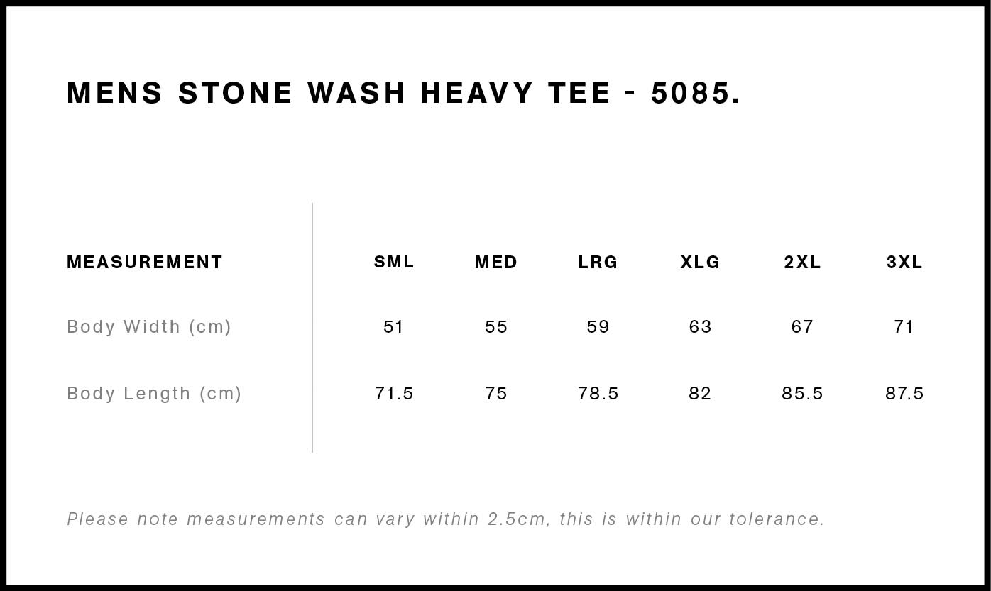 OOM STONE WASH HEAVY TEE (BLACK STONE)