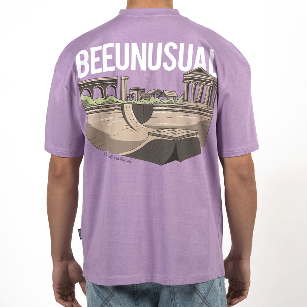 Bee Unusual ” O.G. Athens ” Oversized T-Shirt Orchid Bloom