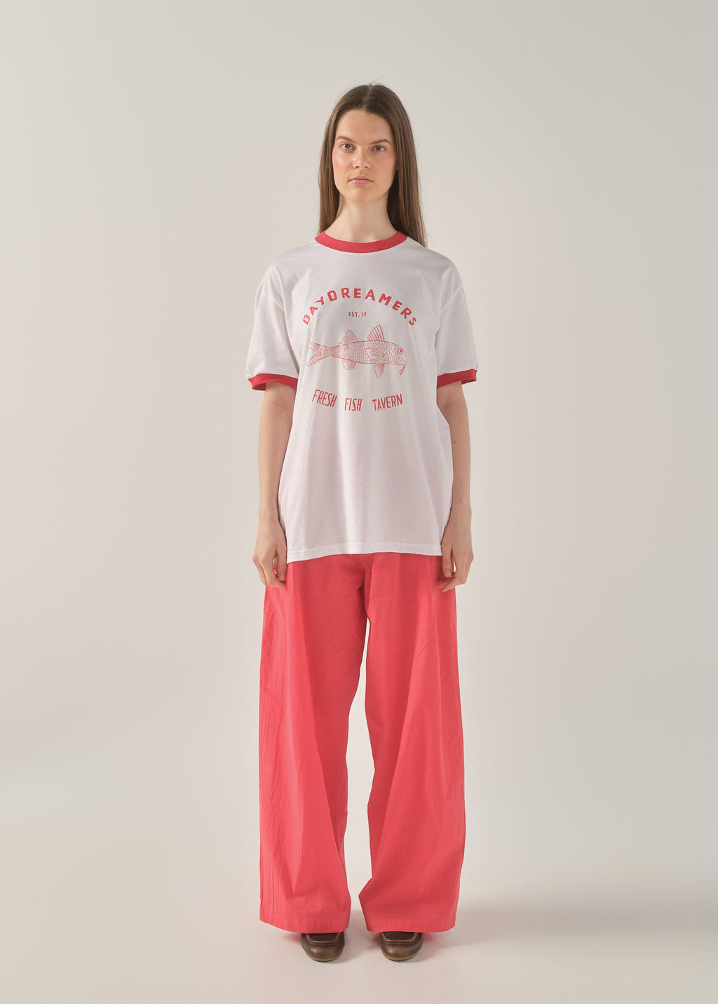 Daydreamers The Brand Ψαροταβέρνα Ringer Μπλουζάκι Λευκό