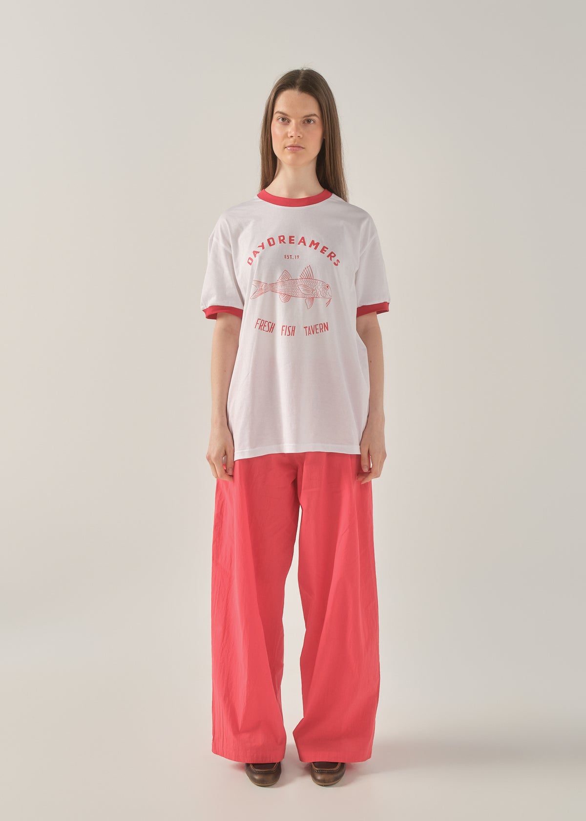 Daydreamers The Brand Ψαροταβέρνα Ringer Μπλουζάκι Λευκό