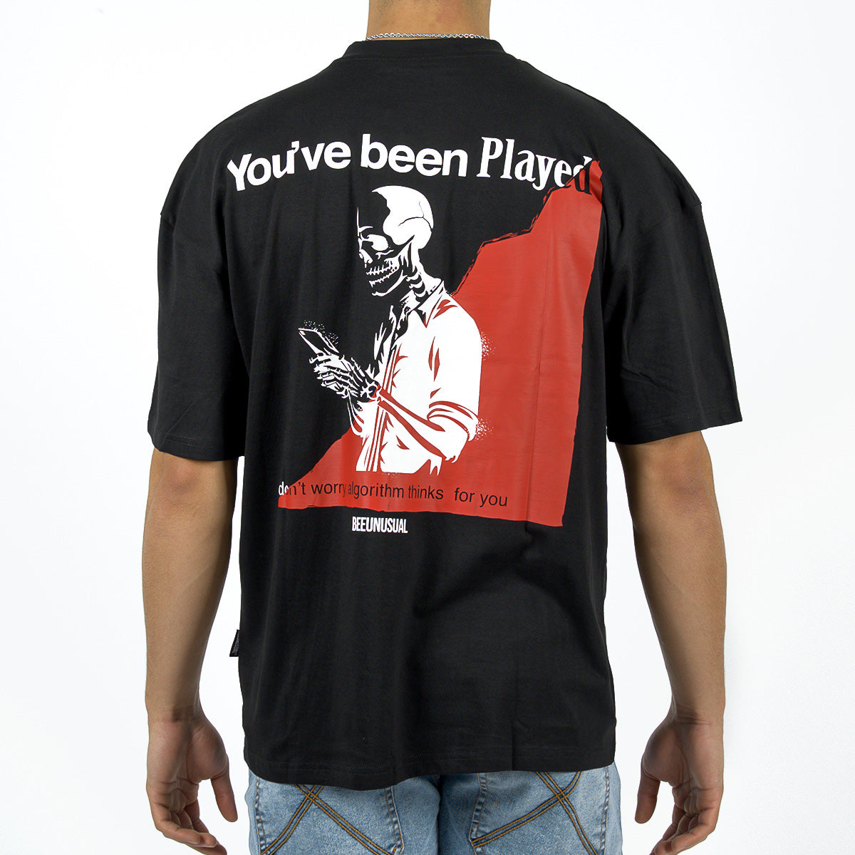 Bee Unusual ” You’ve Played ” Oversized T-Shirt Black