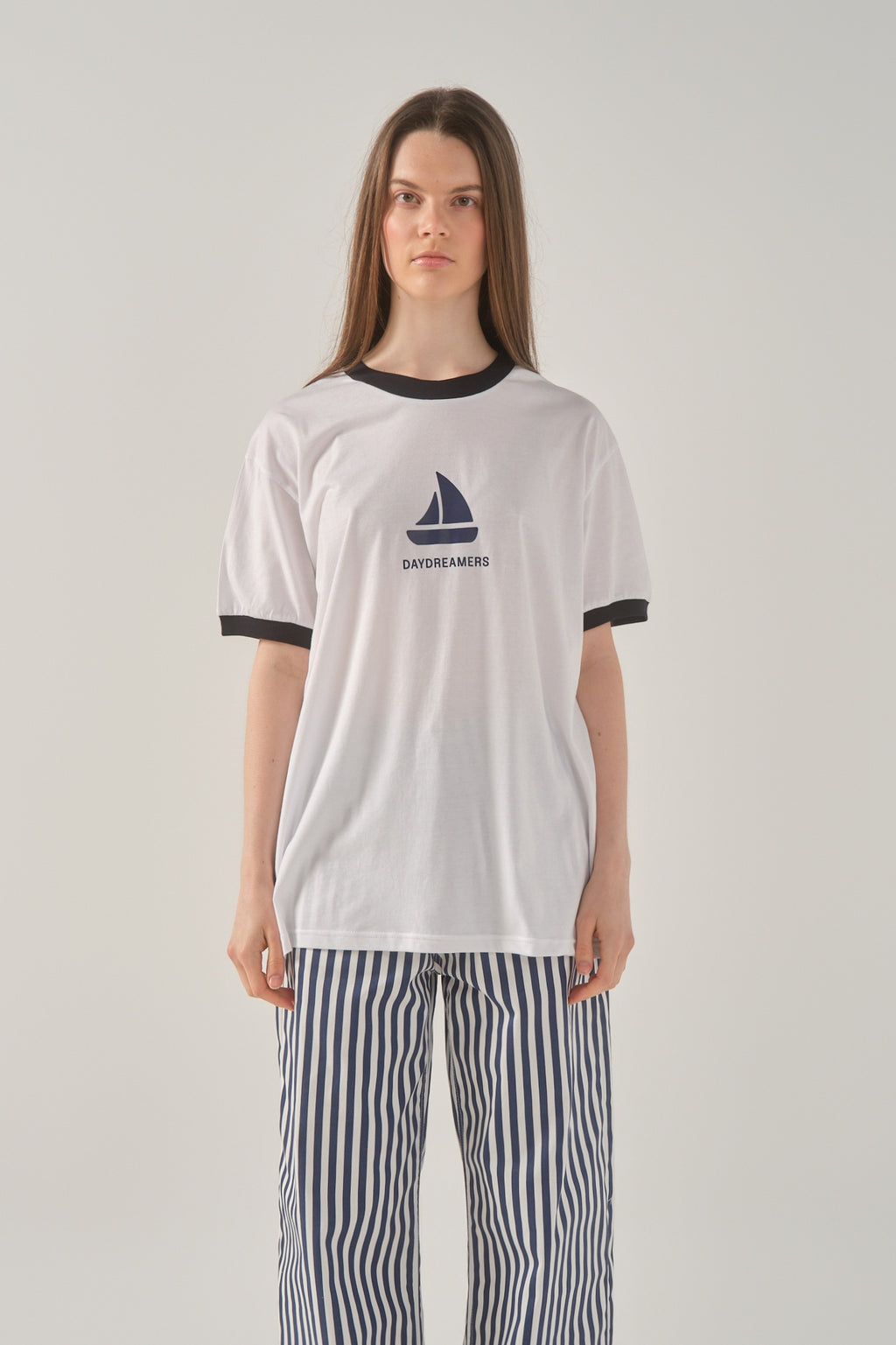 Daydreamers The Brand Aegean Ringer T-shirt Λευκό