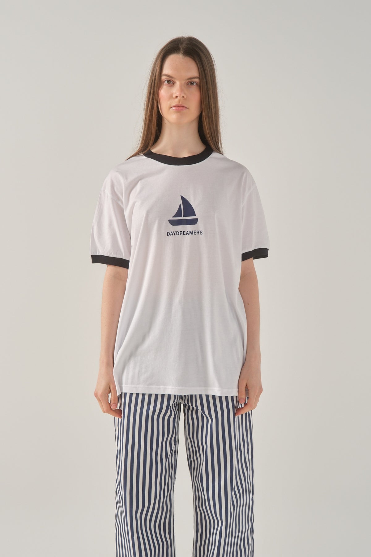 Daydreamers The Brand Aegean Ringer T-shirt Λευκό