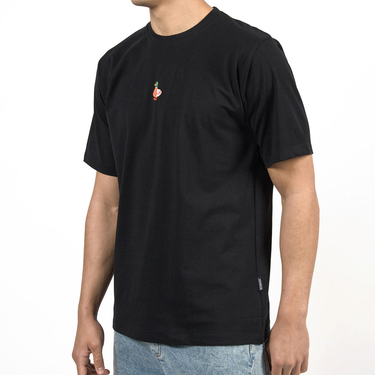 Bee Unusual ” Duck My Sick ” Embroidered Relaxed T-Shirt Black