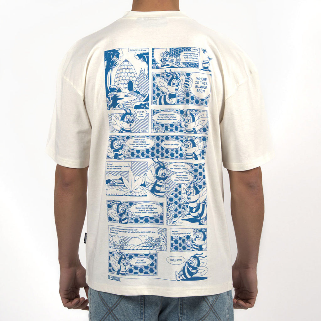 Bee Unusual ” Chill Bitch ” Oversized T-Shirt Off White