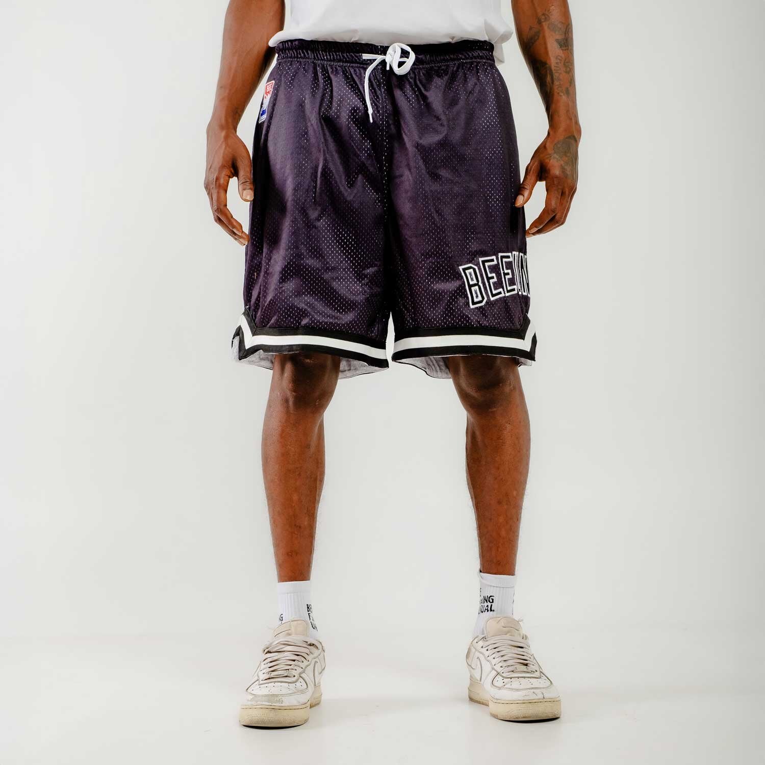 Bee Unusual ” Doily ” Mesh Basketball Shorts Black